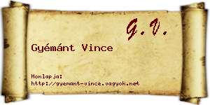 Gyémánt Vince névjegykártya